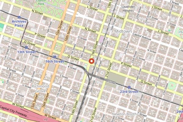 Map showing Acheson Wine Company in Sacramento