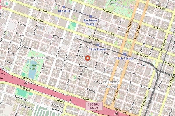 Map showing ALMA Wine Bar & Shop in Sacramento