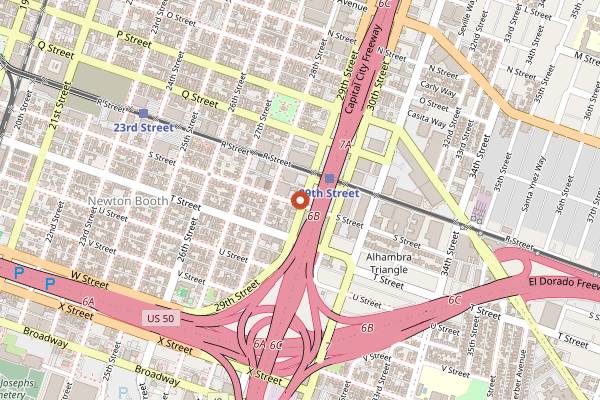 Map showing Revolution Winery & Kitchen in Sacramento