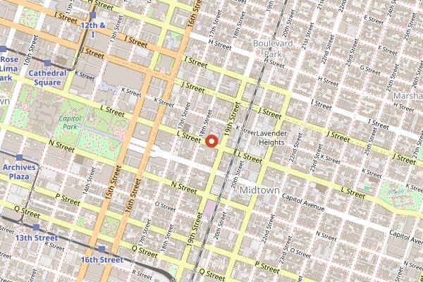 Map showing The Rind in Sacramento