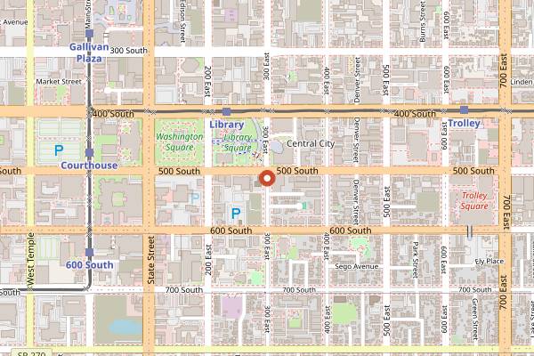 Map showing Gourmandise The Bakery in Salt Lake City
