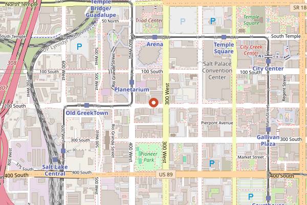 Map showing Vosen's Bread Paradise in Salt Lake City