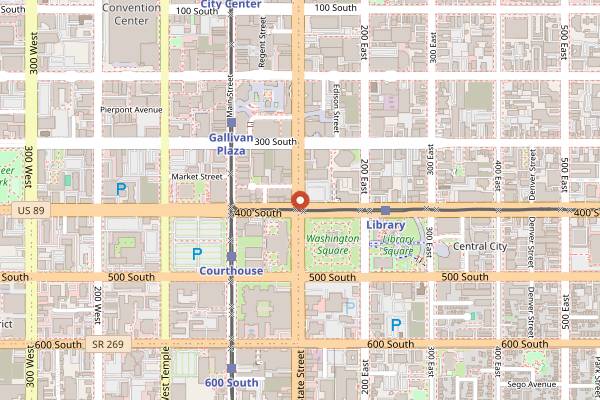 Map showing Epic Brewing Company in Salt Lake City