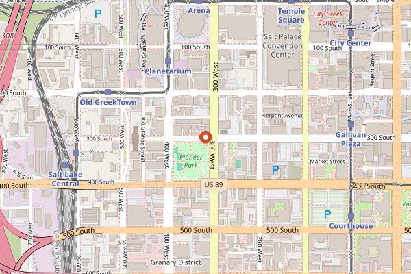 Map showing Squatters Pub Brewery in Salt Lake City