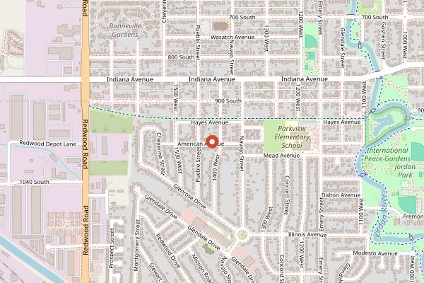 Map showing Uinta Brewing Company in Salt Lake City