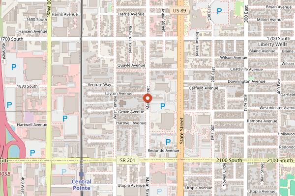 Map showing Eva's Bakery Cafe in Salt Lake City
