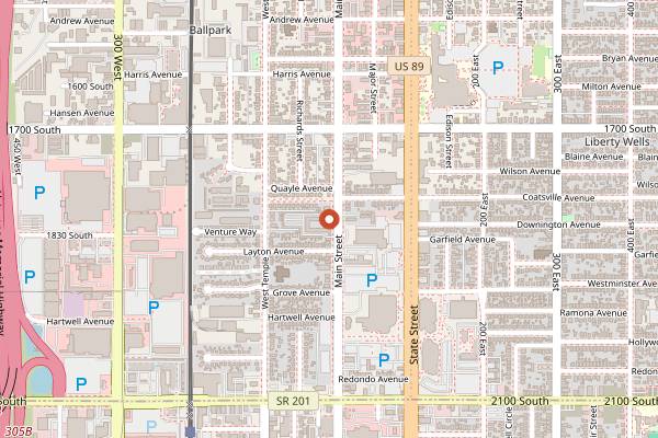 Map showing Penny Ann's Cafe in Salt Lake City