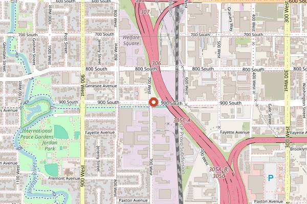 Map showing Blue Copper Coffee Room in Salt Lake City