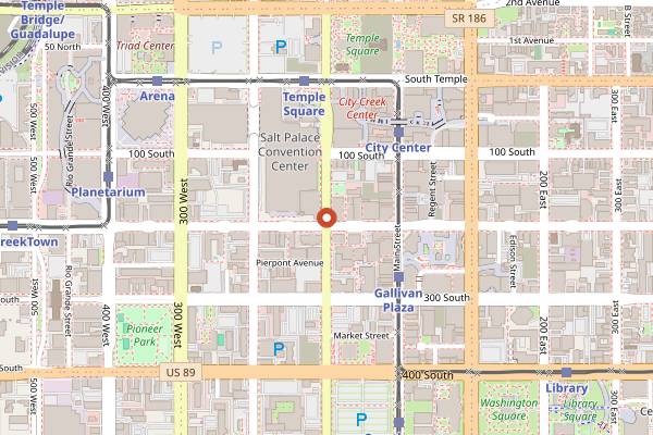 Map showing Publik Coffee Roasters in Salt Lake City