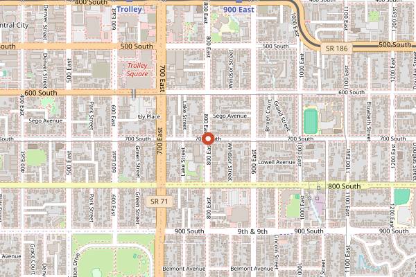 Map showing Tulie Bakery in Salt Lake City