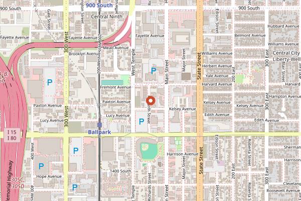 Map showing La Barba Coffee Roastery in Salt Lake City