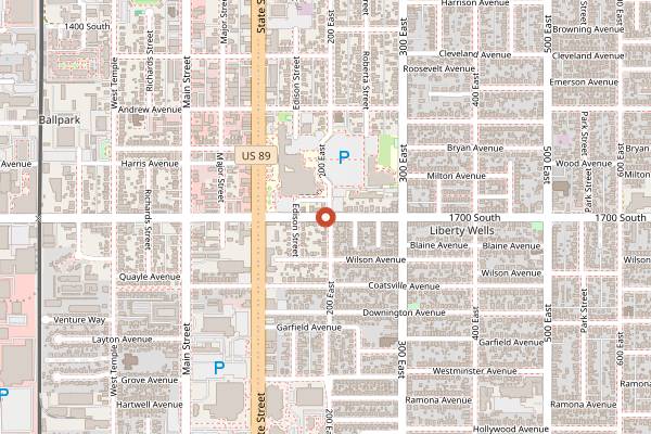 Map showing Rimini Coffee in Salt Lake City