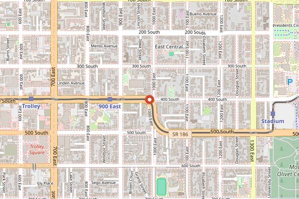 Map showing Salt Lake Roasting Co in Salt Lake City
