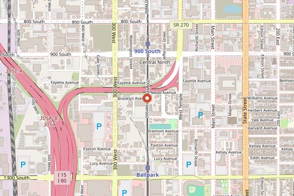 Map showing Zest Kitchen and Bar in Salt Lake City