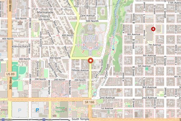 Map showing Pioneer Day in Salt Lake City