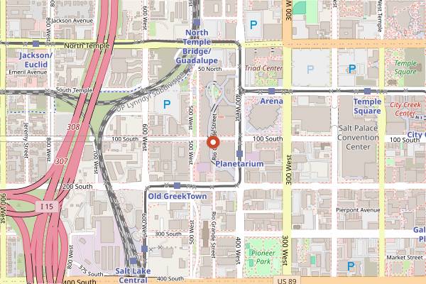 Map showing Utah Beer Festival in Salt Lake City