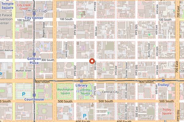 Map showing The Copper Onion in Salt Lake City