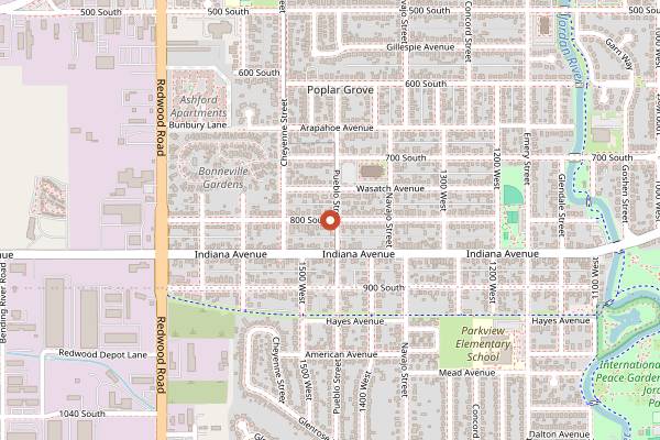 Map showing Fisher Brewing Company in Salt Lake City