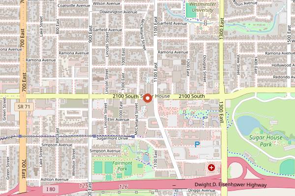 Map showing Sugar House Farmers Market in Salt Lake City