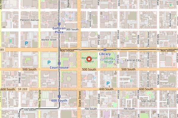 Map showing Wheeler Historic Farm Sunday Market in Salt Lake City