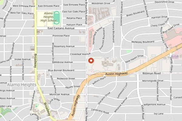 Map showing Bird Bakery in San Antonio