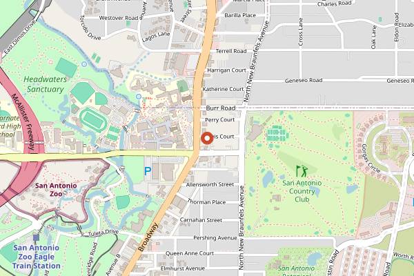 Map showing CommonWealth at Olmos Park in San Antonio