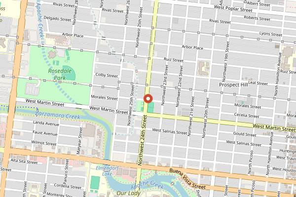 Map showing Panifico Bake Shop in San Antonio