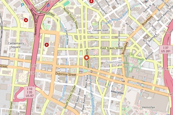 Map showing Double Standard in San Antonio