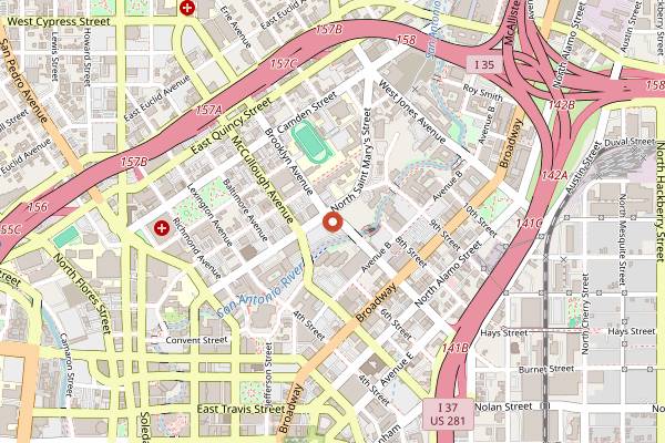Map showing Back Unturned Brewing Co. in San Antonio