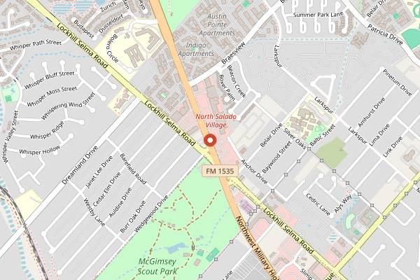 Map showing Longtab Brewing Company in San Antonio