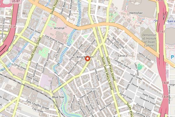 Map showing Bar Loretta in San Antonio