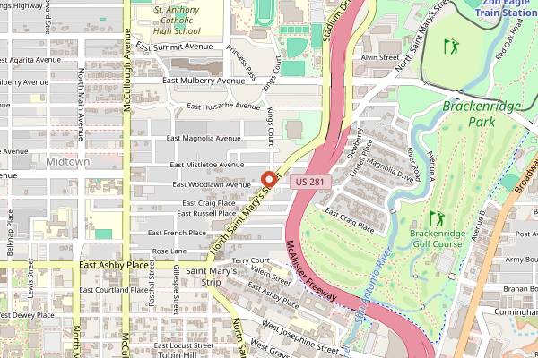Map showing Cullum's Attaboy in San Antonio
