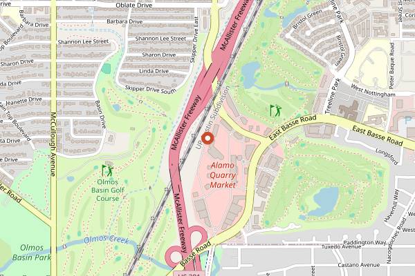Map showing Snooze, an A.M. Eatery in San Antonio