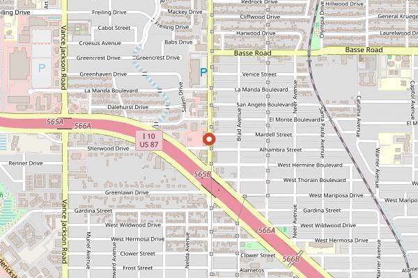 Map showing Lucy's Cafe in San Antonio