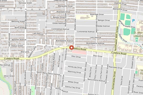 Map showing Barrio Barista in San Antonio