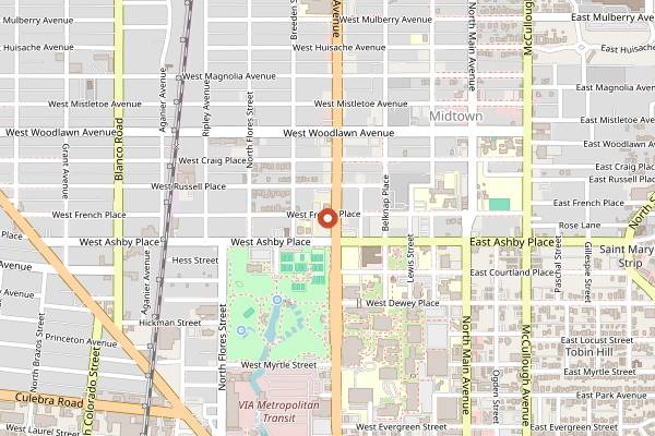 Map showing Press Coffee in San Antonio