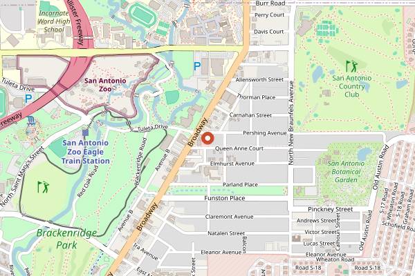 Map showing The PigPen in San Antonio