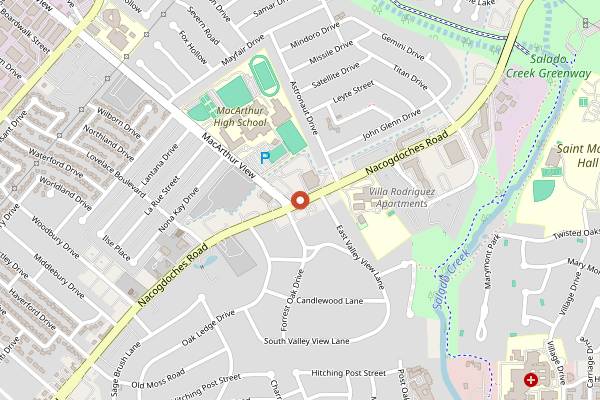 Map showing The Spin Coffee & Vinyl in San Antonio