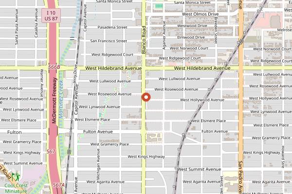Map showing Chris Madrid's in San Antonio