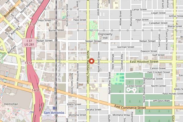 Map showing Con Huevos Tacos in San Antonio