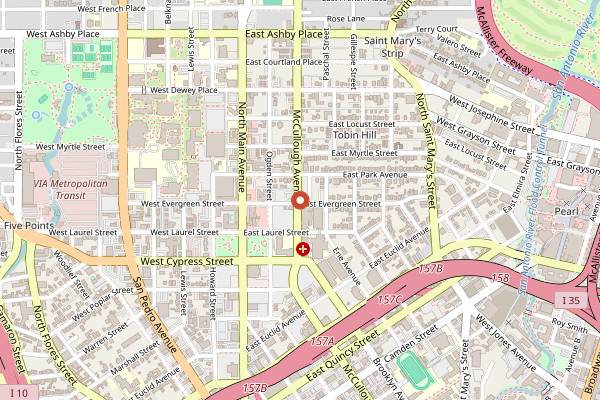Map showing Little Taco Factory in San Antonio