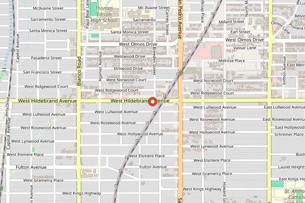 Map showing Mama's Kitchen in San Antonio