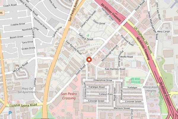 Map showing Santos Mexican Cafe II in San Antonio