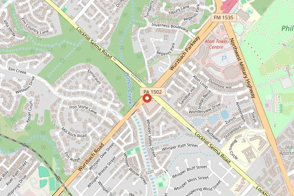 Map showing Tacos n Salsa in San Antonio