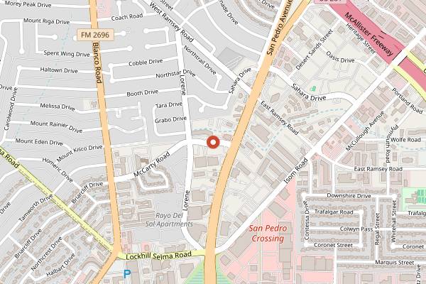 Map showing Binge Kitchen in San Antonio