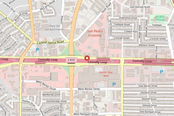 Map showing Earth Burger in San Antonio