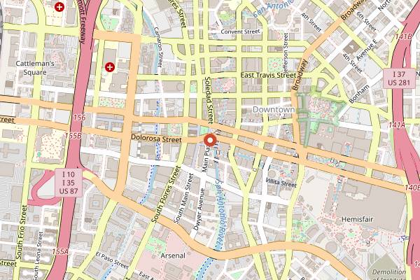 Map showing Zaffran Delight in San Antonio