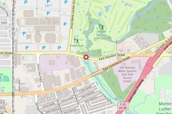 Map showing Barbacoa & Big Red Festival in San Antonio