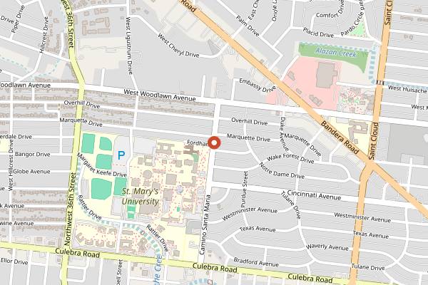 Map showing Fiesta Oyster Bake in San Antonio