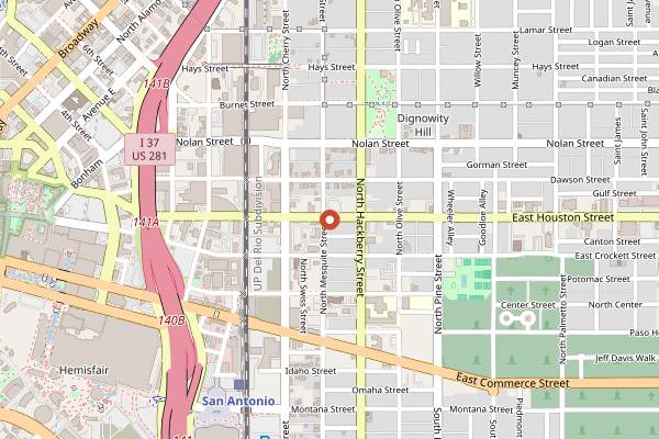 Map showing Pastiche in San Antonio